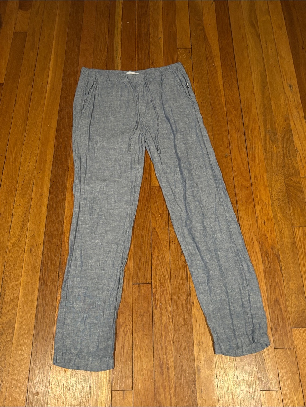 Onia Light Blue linen Drawstring Joggers